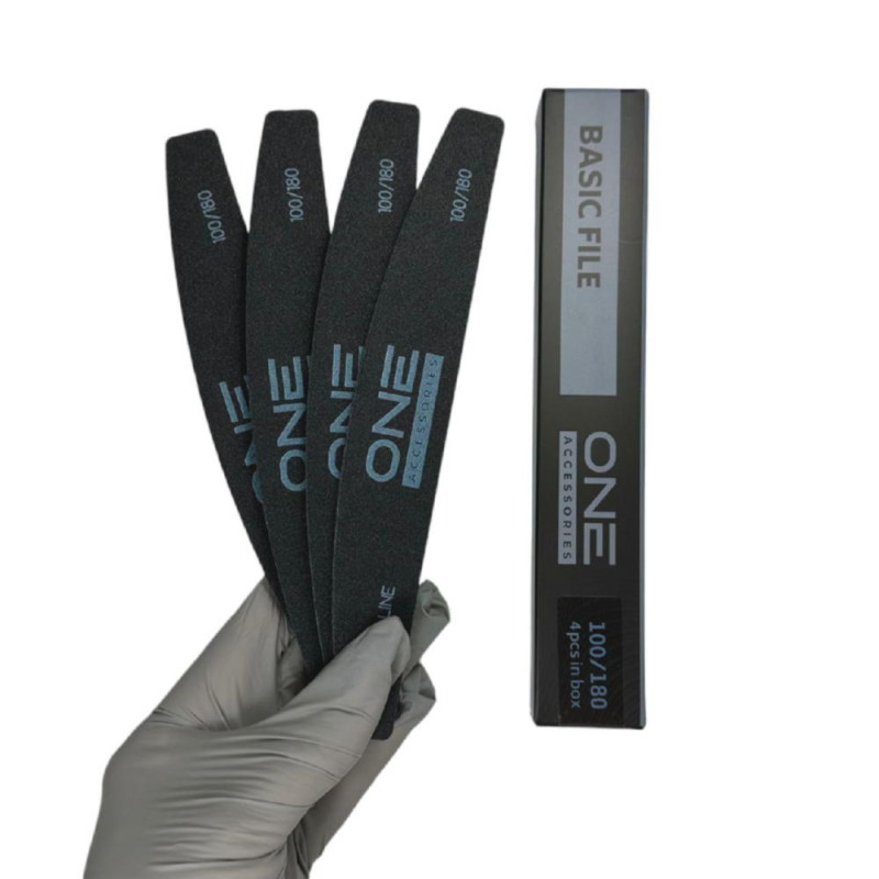 Пилочки для нігтів NAIL FILE "BASIC LINE" 100/180 (4 шт)