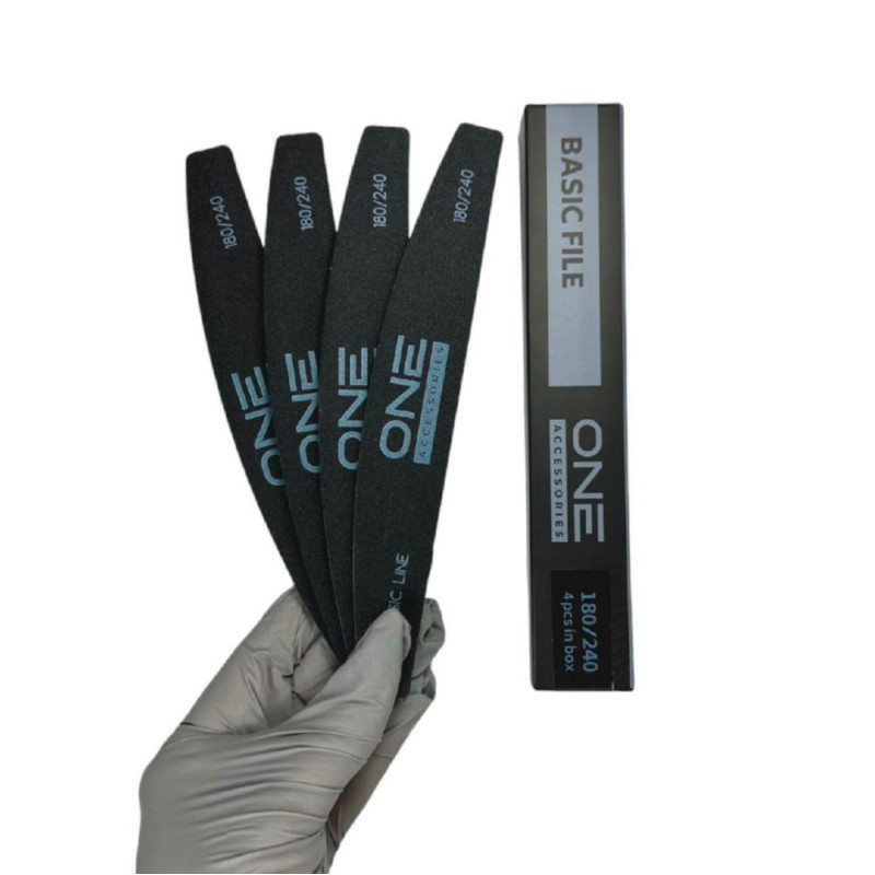 Пилочки для нігтів NAIL FILE "BASIC LINE" 180/240 (4шт)