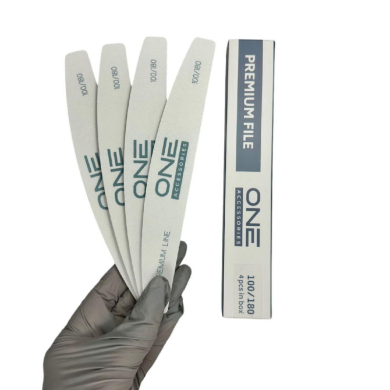 Пилочки для нігтів NAIL FILE "PREMIUM LINE" 100/180 (4шт)