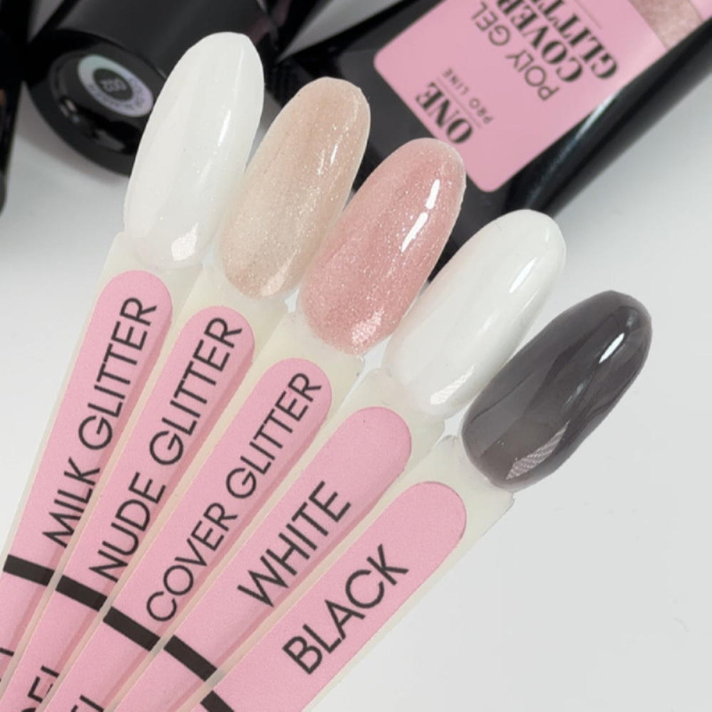Полігель ONE POLYGEL NUDE GLITTER (tube), 30 ml