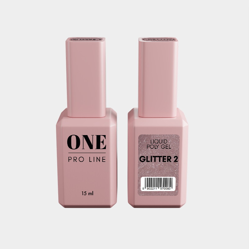 Рідкий полігель ONE LIQUID POLYGEL GLITTER 2
