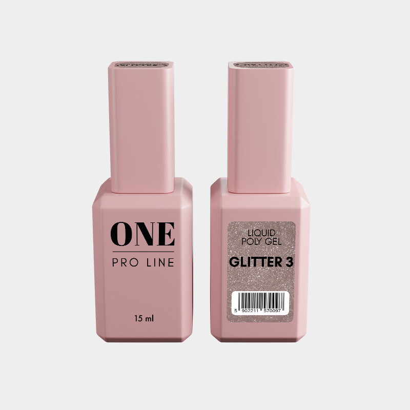Рідкий полігель ONE LIQUID POLYGEL GLITTER 3