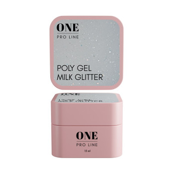 Полігель ONE POLYGEL MILK GLITTER, 15 ml   