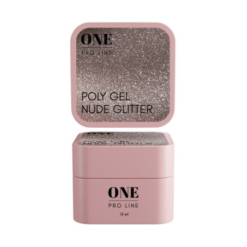 Полігель ONE POLYGEL NUDE GLITTER, 15 ml   