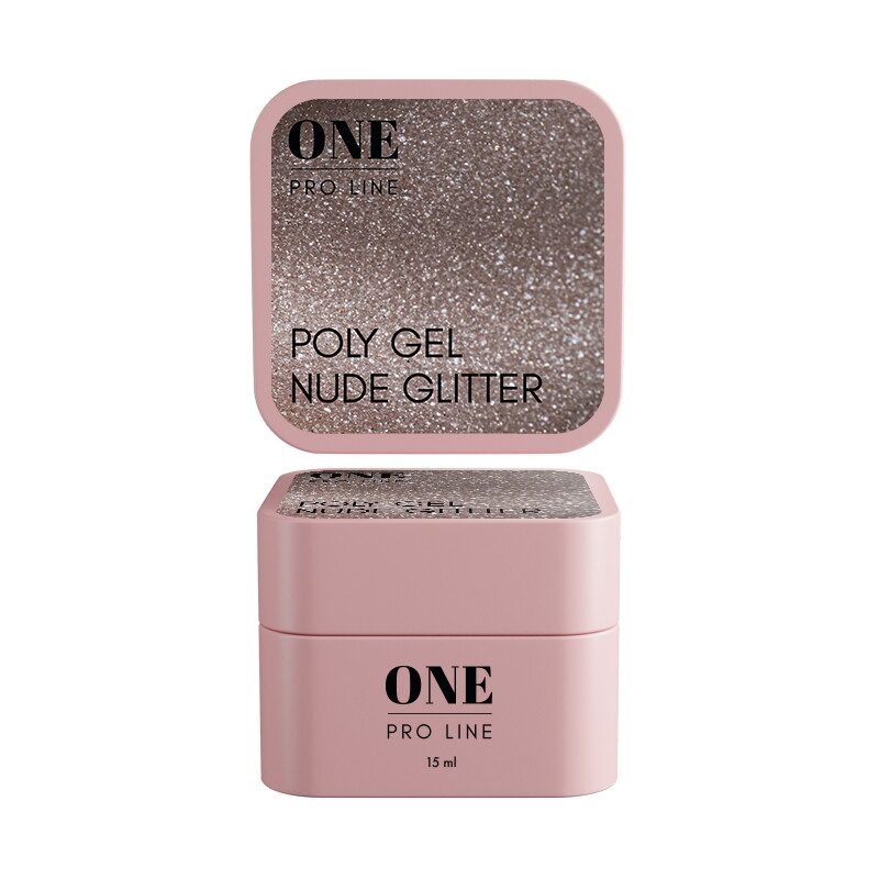 Полігель ONE POLYGEL NUDE GLITTER, 15 ml   