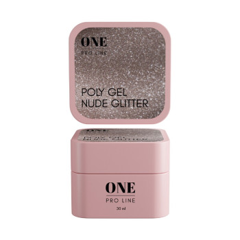Полігель ONE POLYGEL NUDE GLITTER, 30 ml   